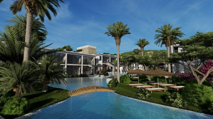 Cyprus Constructions Aloha Beach Resort Denize Sıfır Otel Konseptli 1+1 Daire