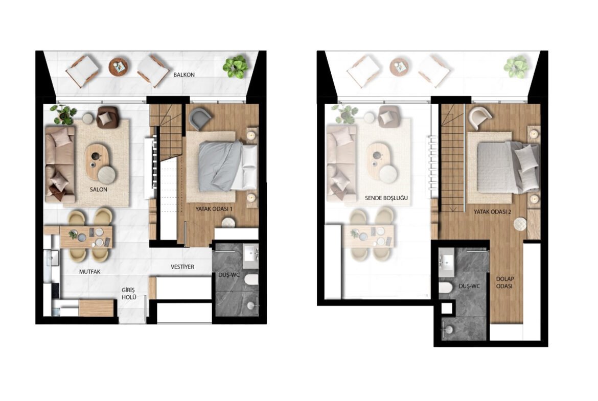 Courtyard Platinum A Blok 2+1 Duplex Daire