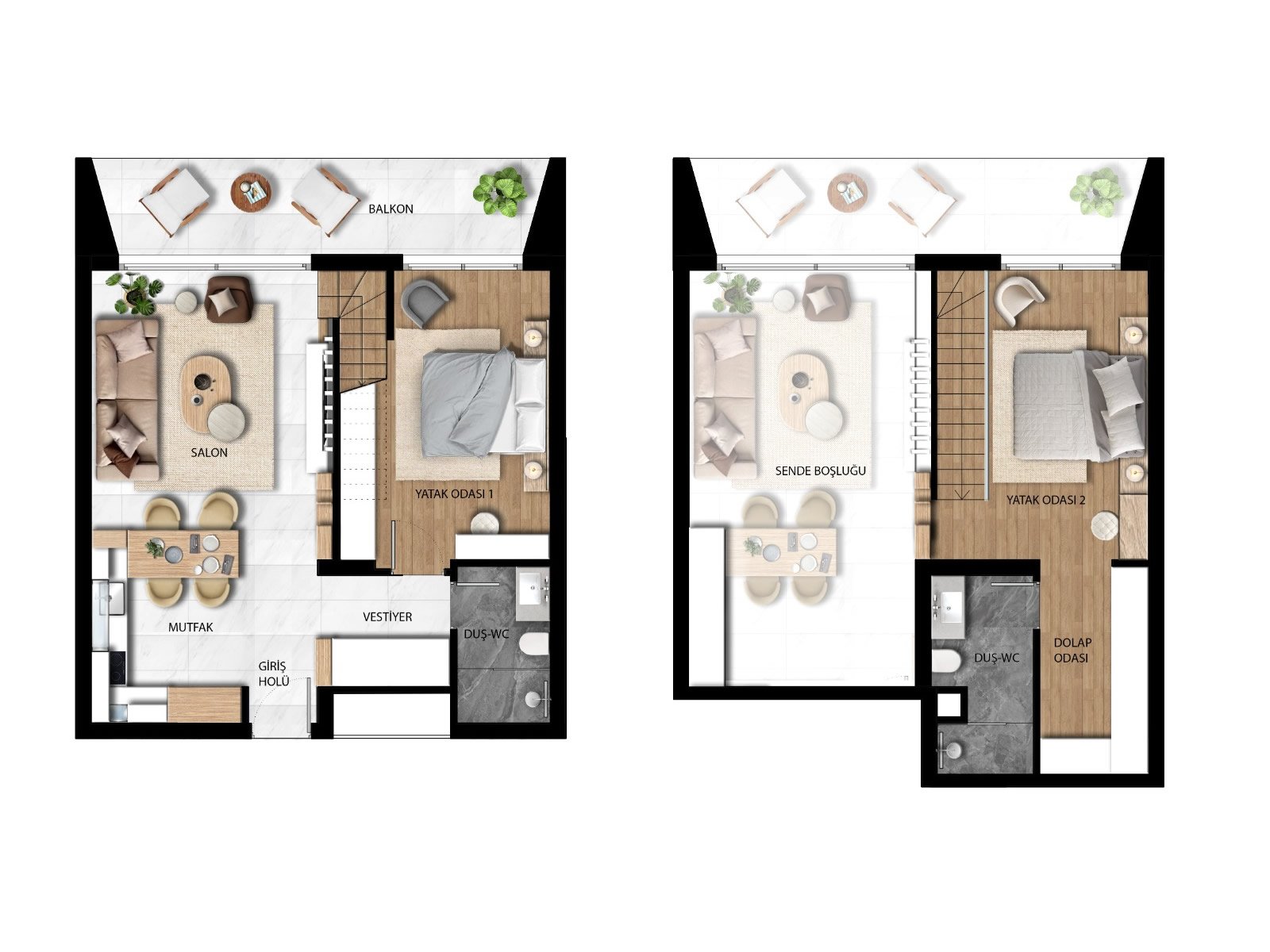 Courtyard Platinum A Blok 2+1 Duplex Daire