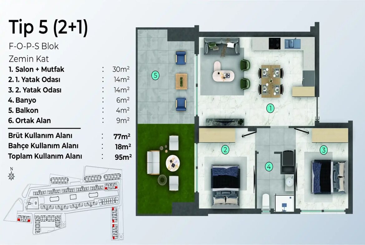 Akol Global - Dolce Vita P Blok 2+1 Daire