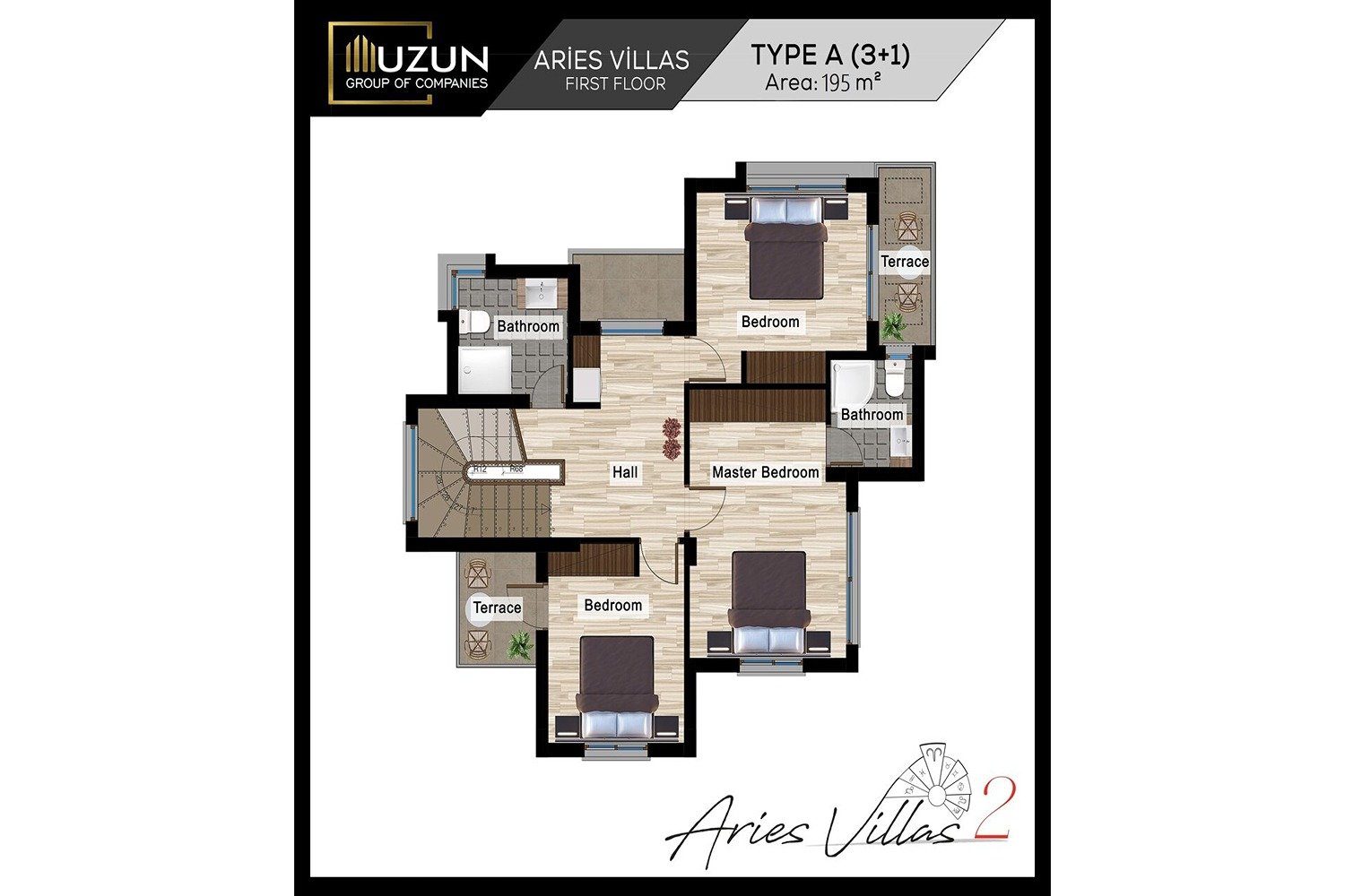 Uzun Group - Zodiac City Aries A Tipi 3+1 Müstakil Havuzlu Villa