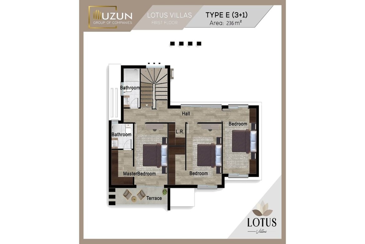 Uzun Group - Lotus E Tipi 3+1 Müstakil Havuzlu Villa